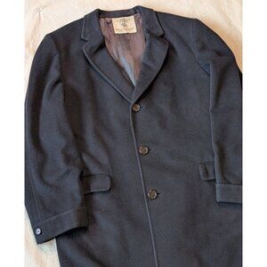 Vintage 1960s 100% Cashmere Mens Overcoat Hart Schaffner Marx Size 44 Union Made